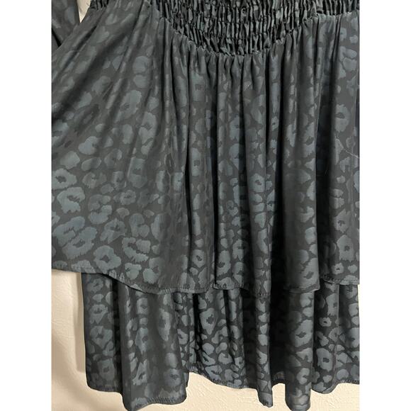 Show Me Your Mumu Black Leopard Ruffled Dress Small - Picture 6 of 6